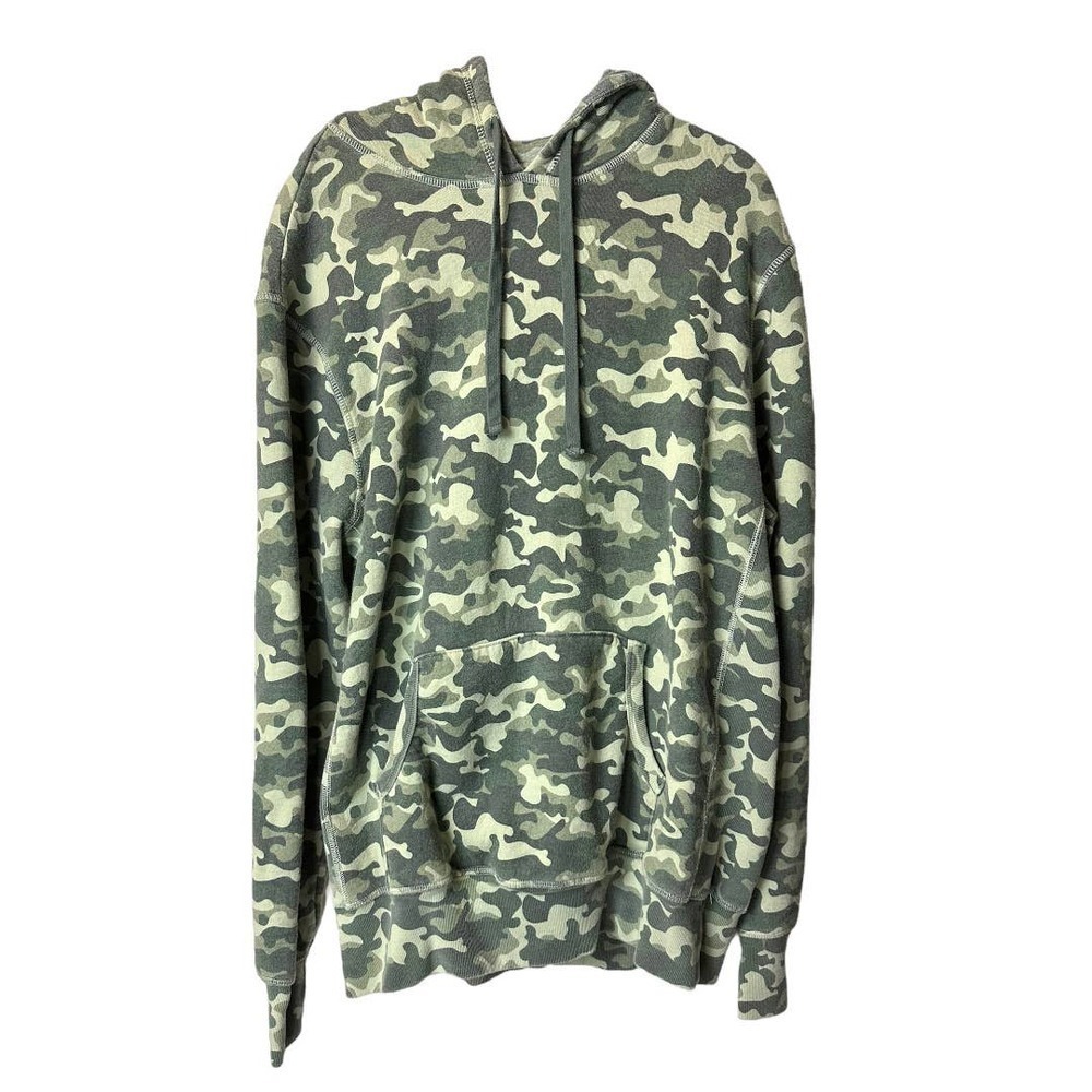 Spiritual Gangster Camo Pullover Hoodie Sweatshirt Longline Cozy in Green